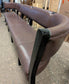 Long Red/Brown Faux Leather Indoor Pub / Bar /Cafe Bench with Black Wooden Frame
