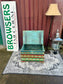 Colourful Painted Wooden Storage Chest Coffee Table with Side Handles