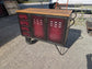 Red / Black Industrial Metal Storage Unit / Two Wheels