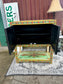 Hand Painted Floral Wooden Cabinet with Double Doors and Display Shelf