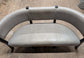 Grey Faux Leather Indoor Pub / Bar/ Cafe Bench with Black Wooden Frame