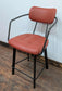 Set of 6 orange faux-leather counter-height stools for cafe / pub / restaurant