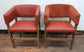 Set of 9 orange faux-leather and fabric tub chairs for cafe / pub / restaurant