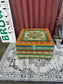Colourful Painted Wooden Storage Chest Coffee Table with Side Handles