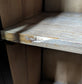 Standing Cabinet with Reeded Glass Doors / Metal Frame / Wood panels