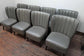Set of 8 high back grey comfy faux-leather and fabric chairs