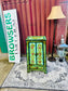 Hand Painted Floral Wooden Bedside Cabinet with Drawer and Double Doors