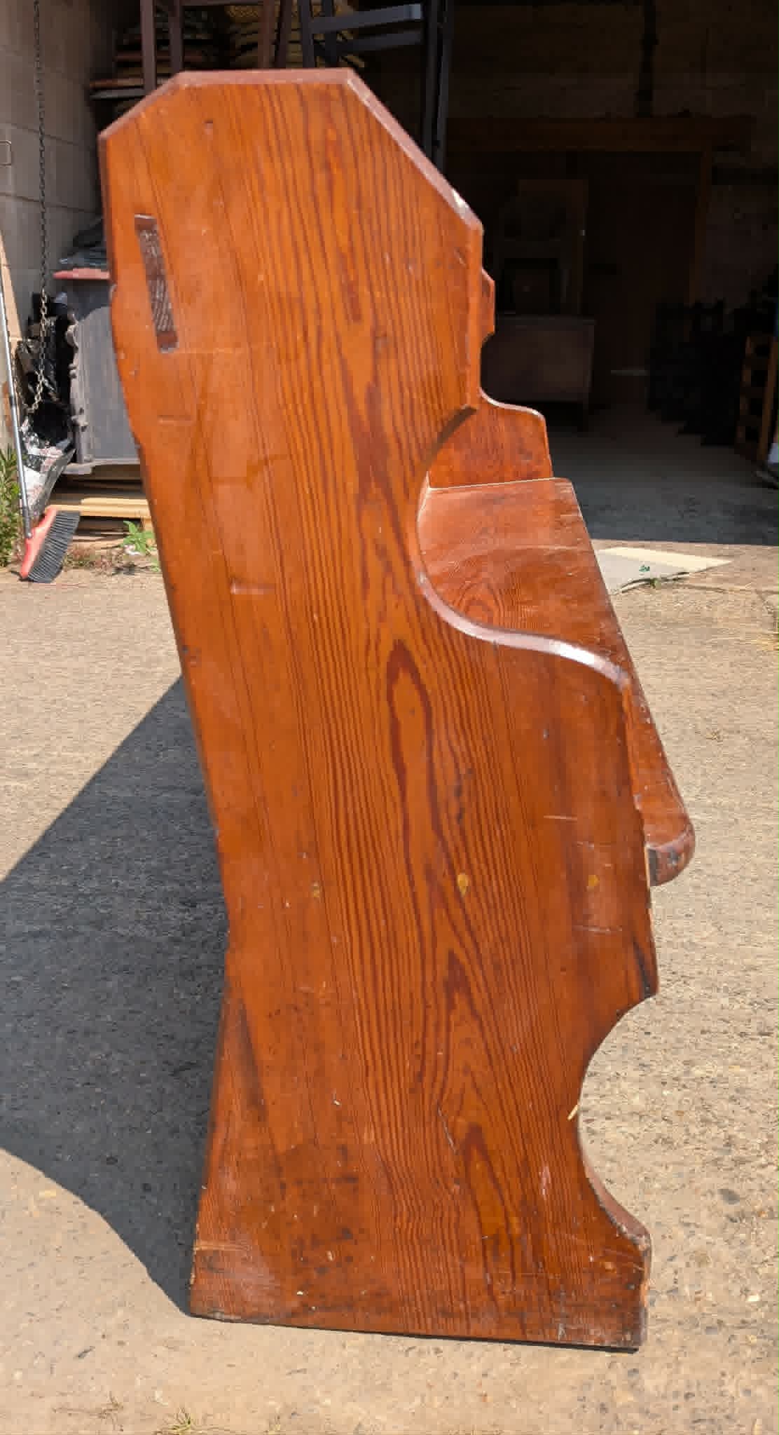Long Wooden Church Bench / Pew