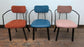 Set of 10 mixed colour faux-leather & fabric chairs for cafe / pub / restaurant