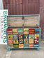 Share Hand Painted Sideboard Storage Trunk Chest Retro Bar Coffee Drinks Decorative