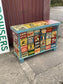 Share Hand Painted Sideboard Storage Trunk Chest Retro Bar Coffee Drinks Decorative