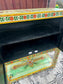 Hand Painted Floral Wooden Cabinet with Double Doors and Display Shelf