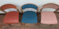 Set of 13 mixed colour faux-leather and fabri chairs for cafe / pub / restaurant