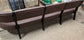 Long Red/Brown Faux Leather Indoor Pub / Bar /Cafe Bench with Black Wooden Frame