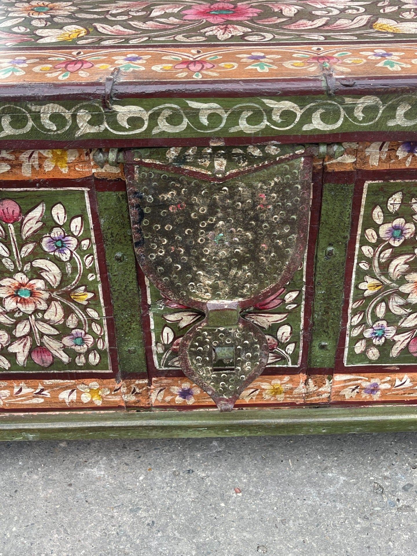 Hand Painted Indian Style Coffee Table Storage Chest Floral Decorative Trunk