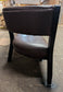 Long Red/Brown Faux Leather Indoor Pub / Bar /Cafe Bench with Black Wooden Frame