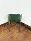 Set of 8 Green Leather Dining Chairs Armchairs Metal Legs Restaurant Cafe