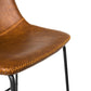 Pair of Tan Vegan Leather Bar Stools