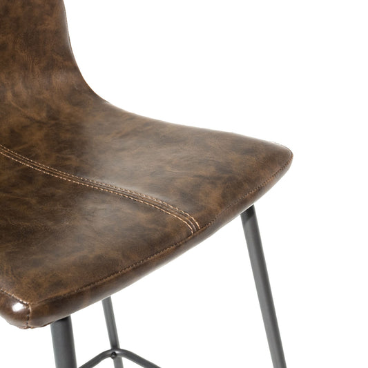 Pair of chestnut brown Barracuda bar stools by Bluebone