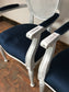 PAIR OF BLUE SPOONBACK ORNATE CHAIR (NEW) - Browsers Emporium