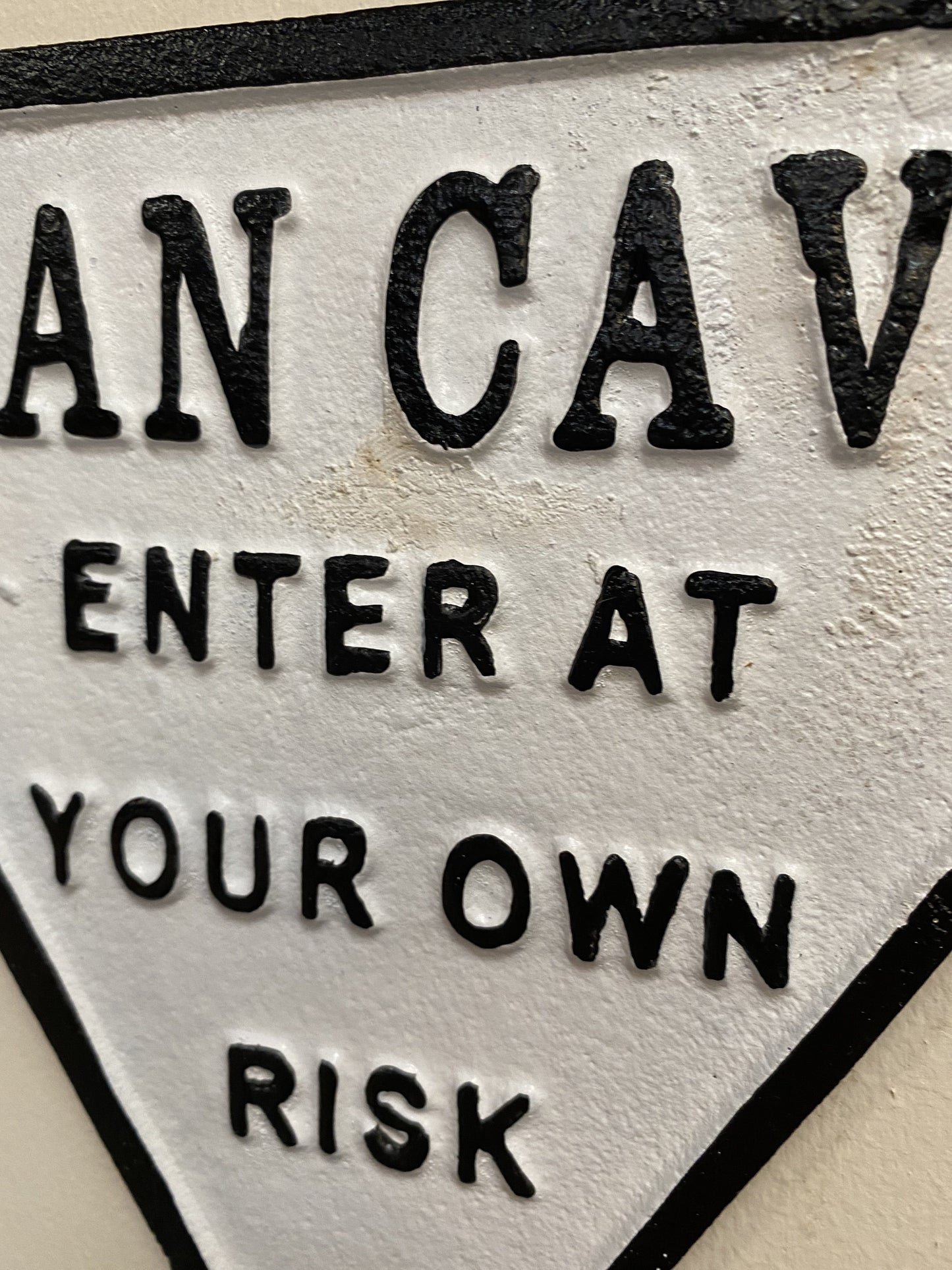 MAN CAVE CAST IRON METAL SIGN (NEW) - Browsers Emporium