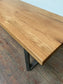 SOLID OAK BENCH METAL BASE (NEW)