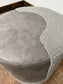 Grey fabric round stool (new)