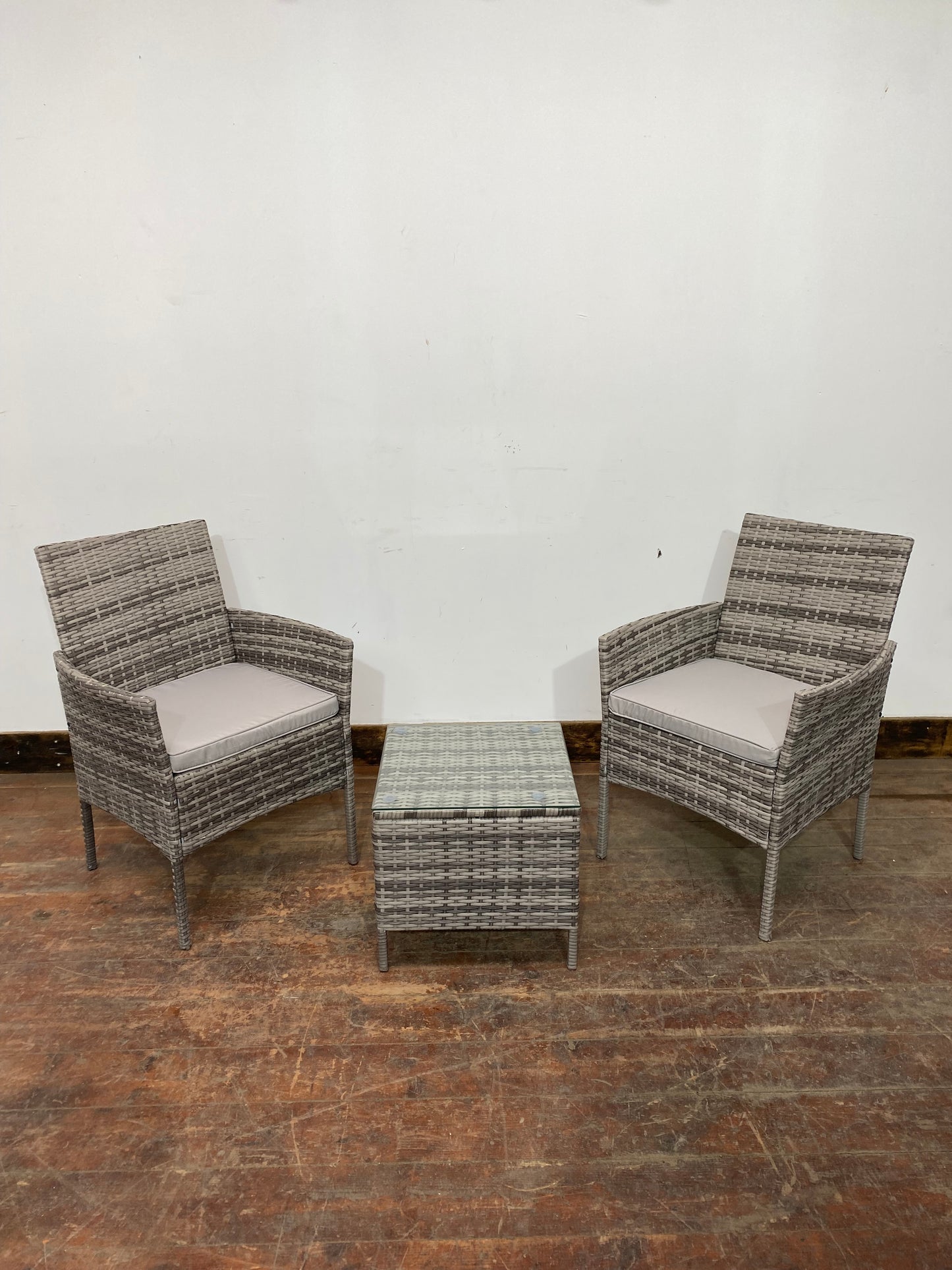 Rattan armchair bistro set (new)