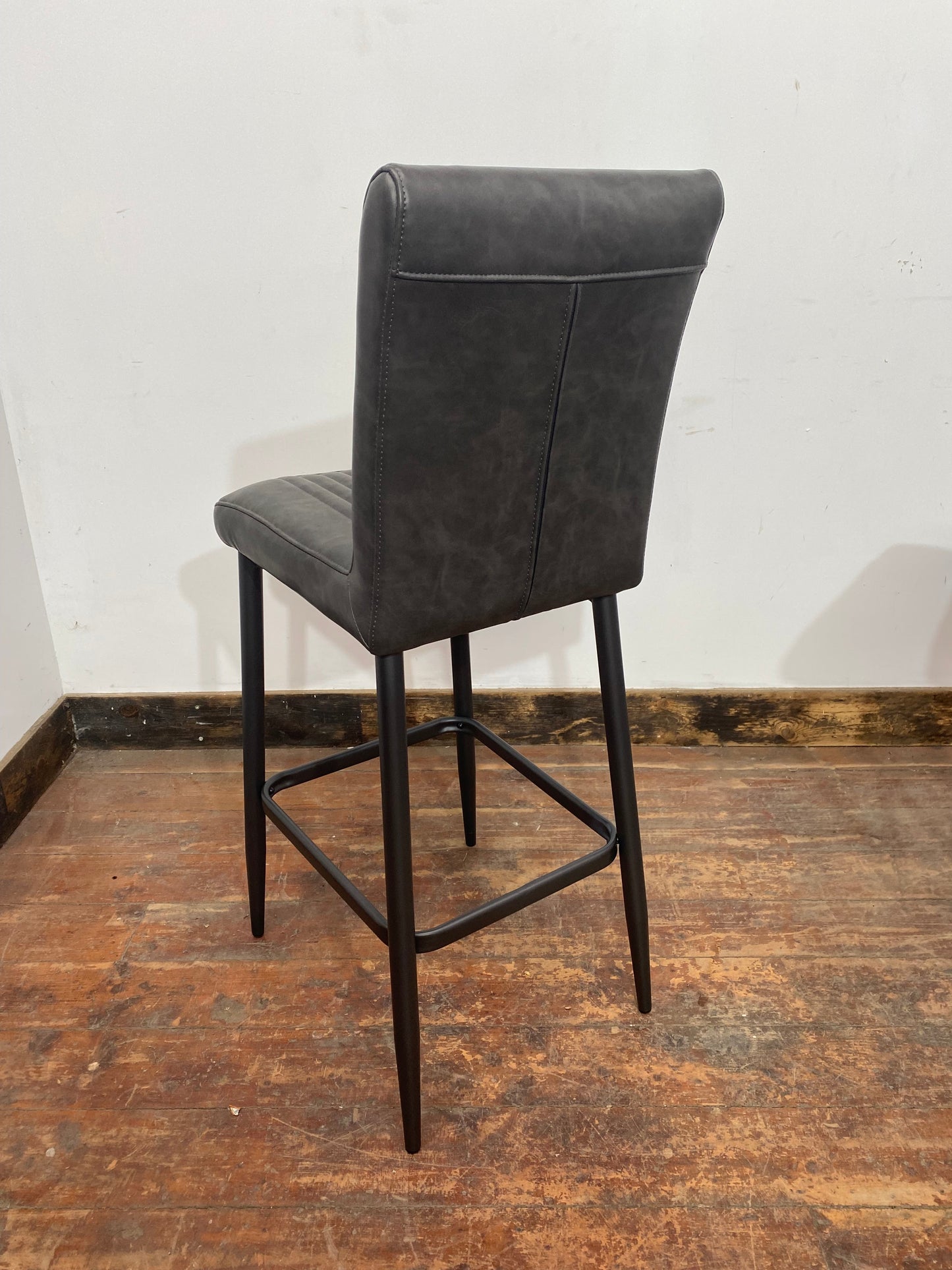 Pair of Lancier grey tall bar stools by Bluebone