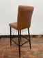 Pair of Lancier tan brown tall bar stools