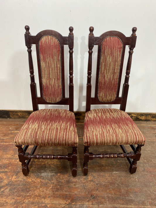 Pair of high back dining chairs