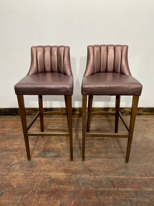 Pair of metallic bronze bar stools
