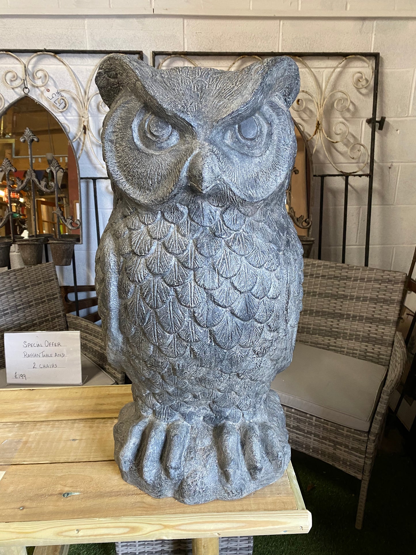 Large outdoor owl ornament
