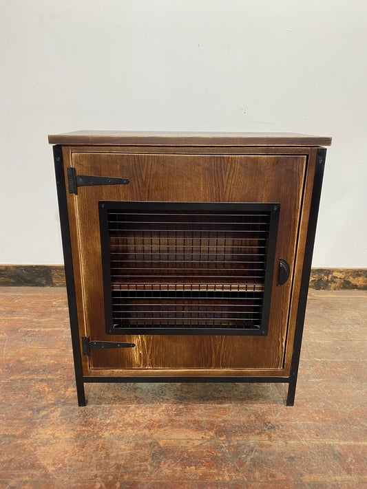 Wood and steel cabinet