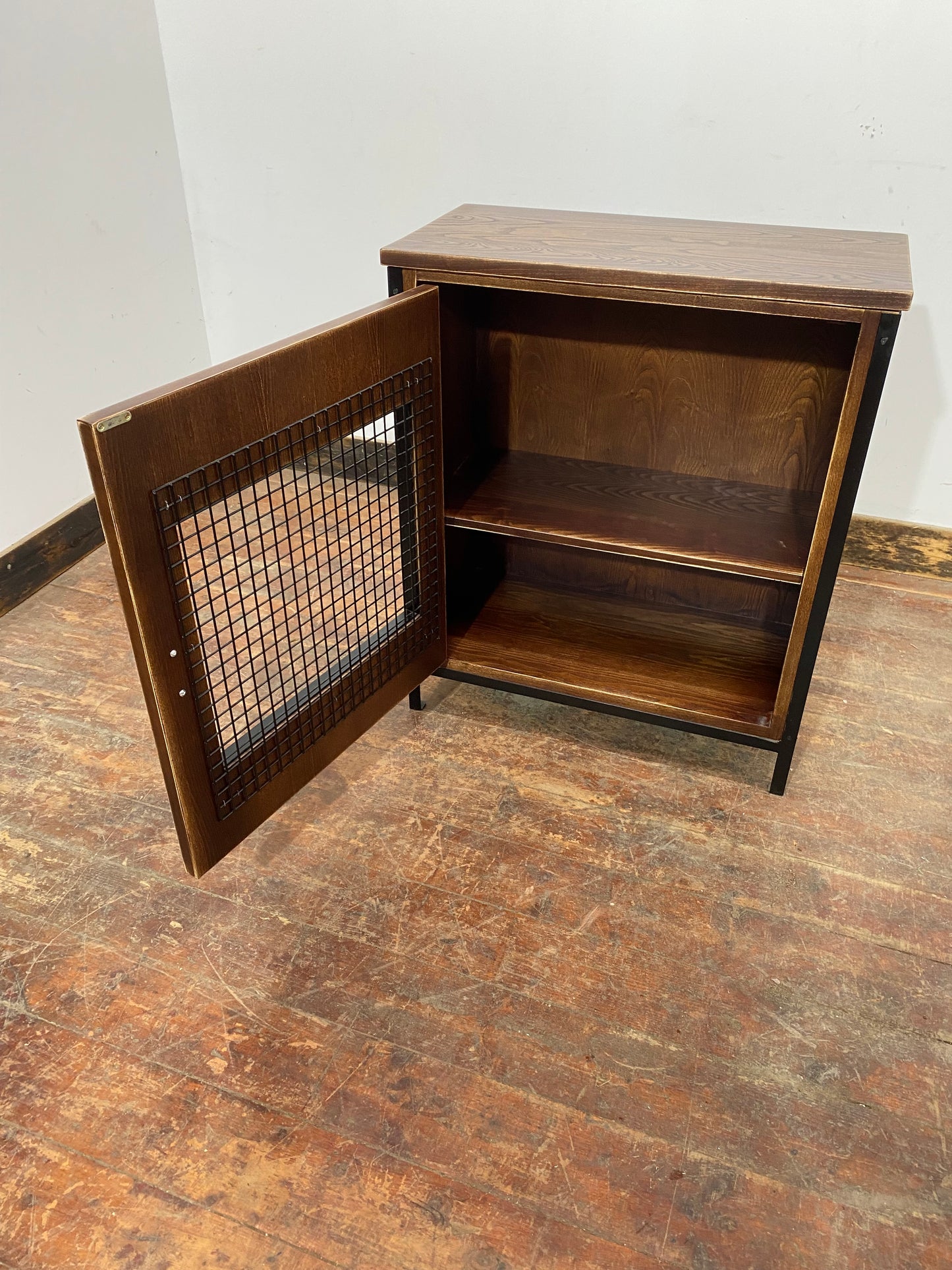 Wood and steel cabinet