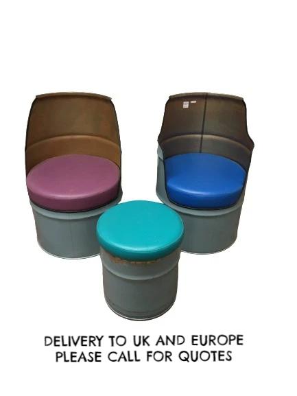 SET OF OIL DRUM FURNITURE - Browsers Emporium